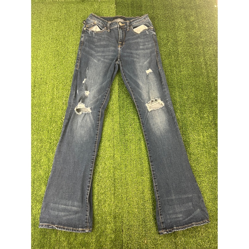 Rock & Republic Kasandra Distressed Bootcut Jeans Medium Wash Blue Size 8/26